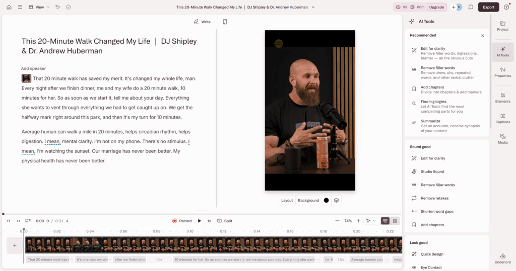 Descript - Best for Editing Video by Editing Text