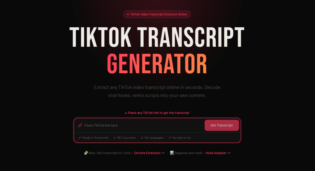 TokTranscript: A TikTok-Native Transcript Extractor With Timestamps