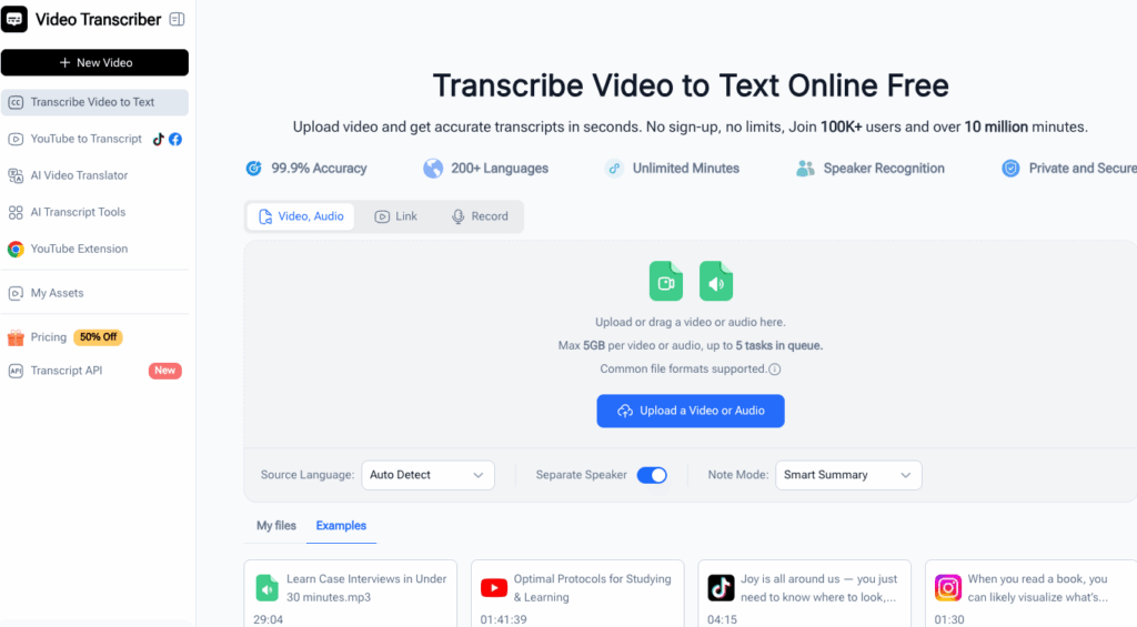 Step 1: Upload or Transcribe Your Content