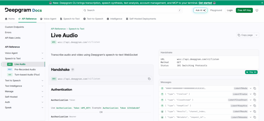 Deepgram is one of the stronger choices when the video transcript API requirement is really a low-latency speech problem