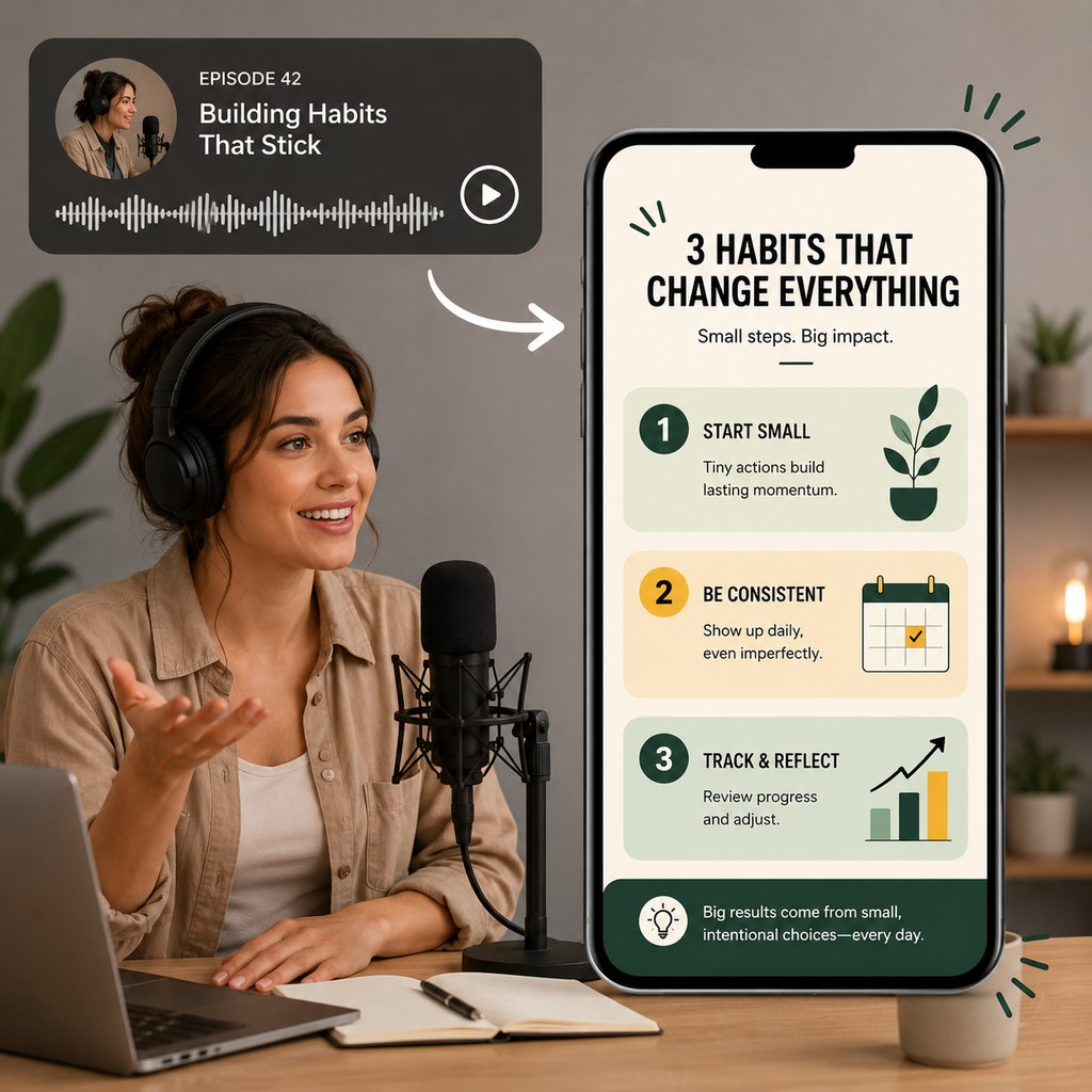 Example 2: A Content Creator Repurposing a Podcast into a Visual Post