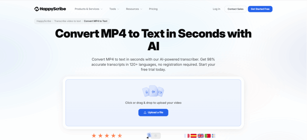 Happy Scribe: Best for Professional Workflows