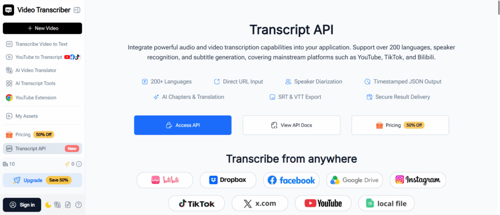 Video Transcriber AI — Best for Videos Without Captions