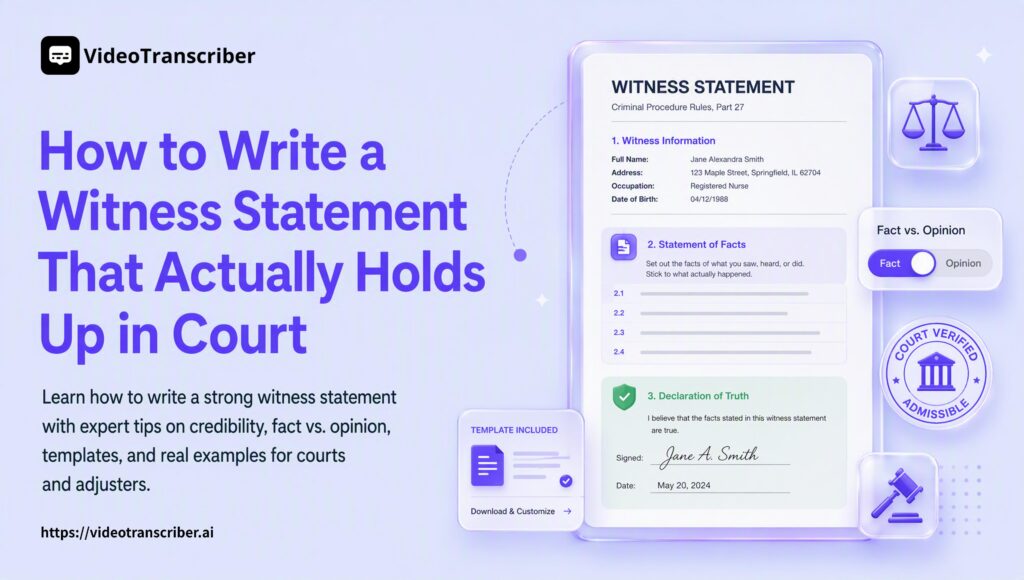 How to Write a Witness Statement Actually Holds Up in Court