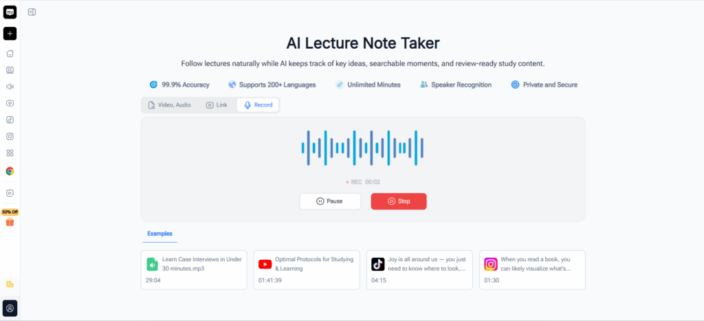 Video Transcriber AI - Best for Hours of Long Lecture