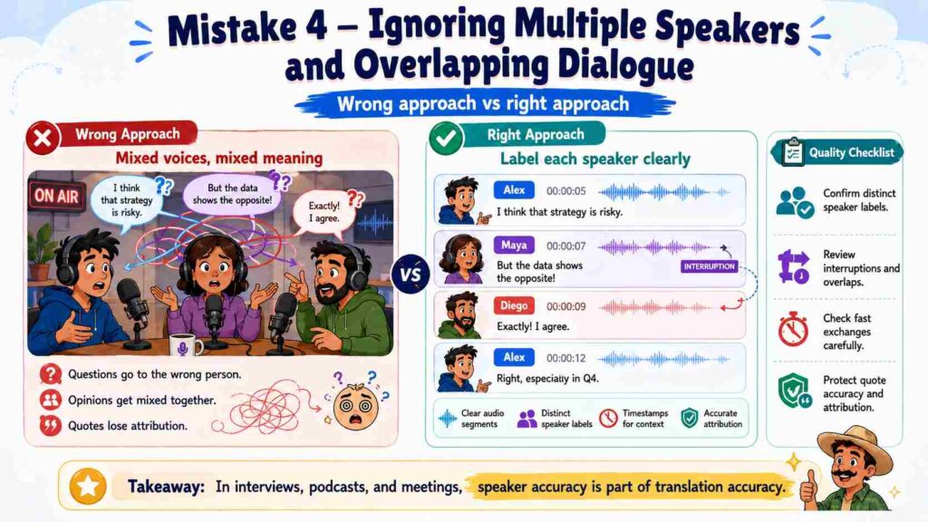 Ignoring Multiple Speakers When You Translate Spanish Video to English