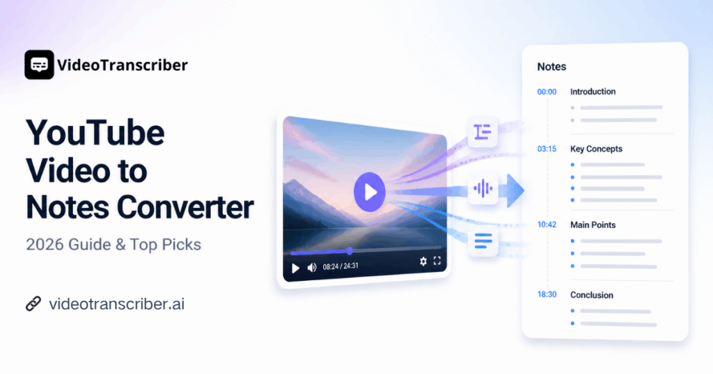 YouTube Video to Notes Converter: 2026 Guide & Top Picks