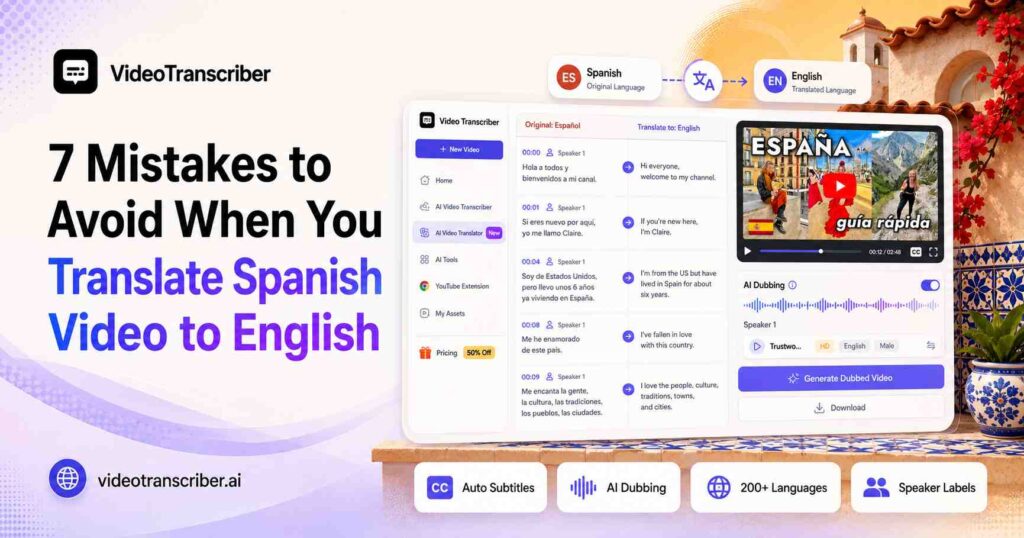 7 Mistakes to Avoid When You Translate Spanish Video to English