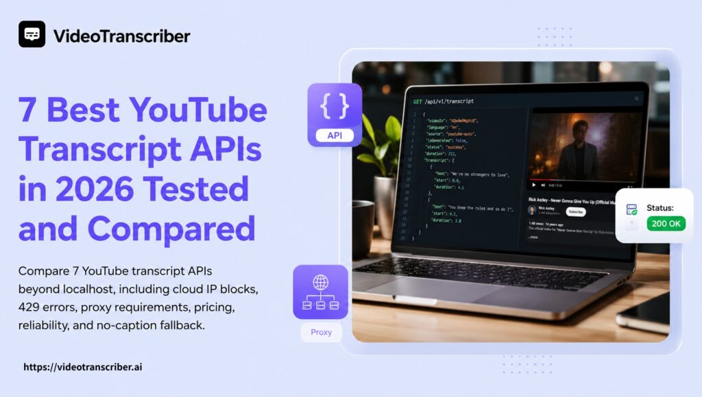 7 Best YouTube Transcript APIs in 2026 Tested and Compared