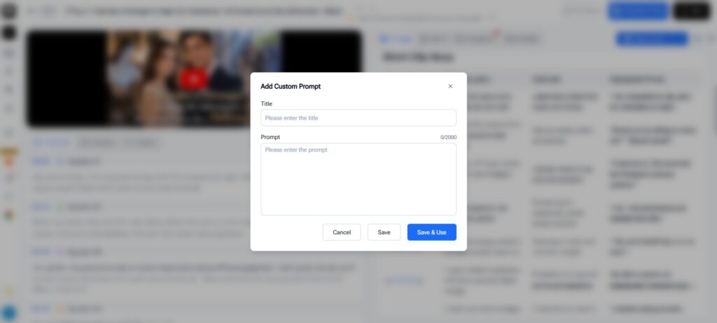 You can add custom AI prompts for short drama transcription and short drama play scripts
