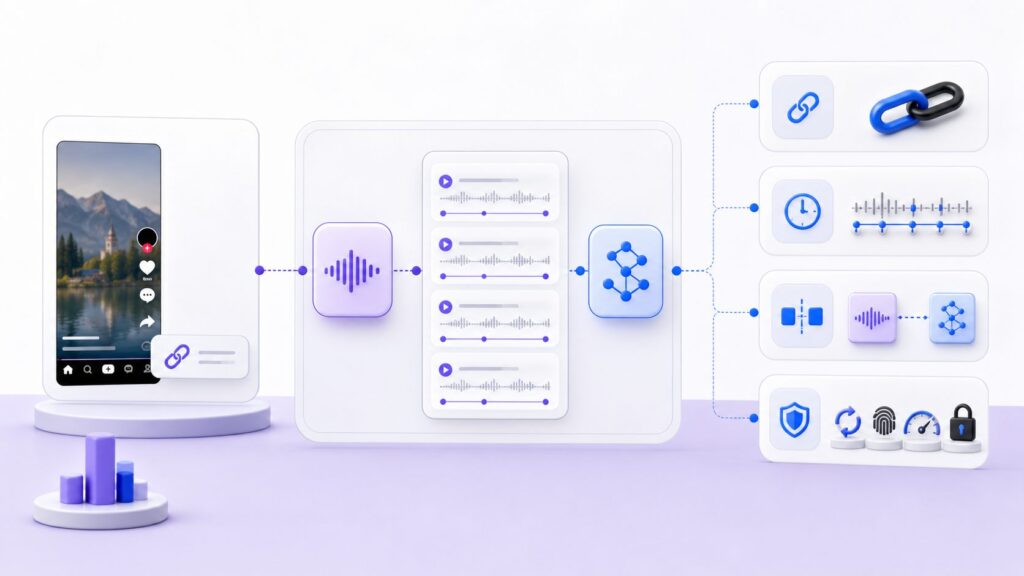 Reliable TikTok Transcript API preserving source URLs timestamps secure credentials retries and separate AI analysis
