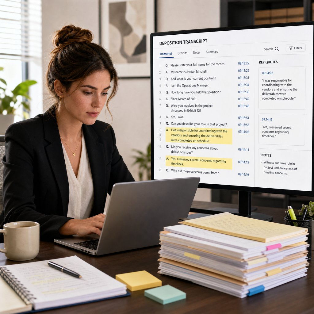 Example 2: A Paralegal Preparing Deposition Summaries