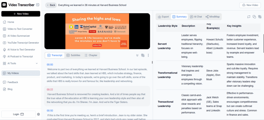 Video Transcriber AI — Best for Long-Form Podcast Transcription