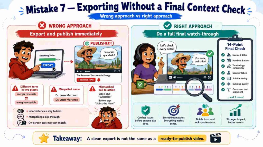 Exporting the Video Without a Final Context Check