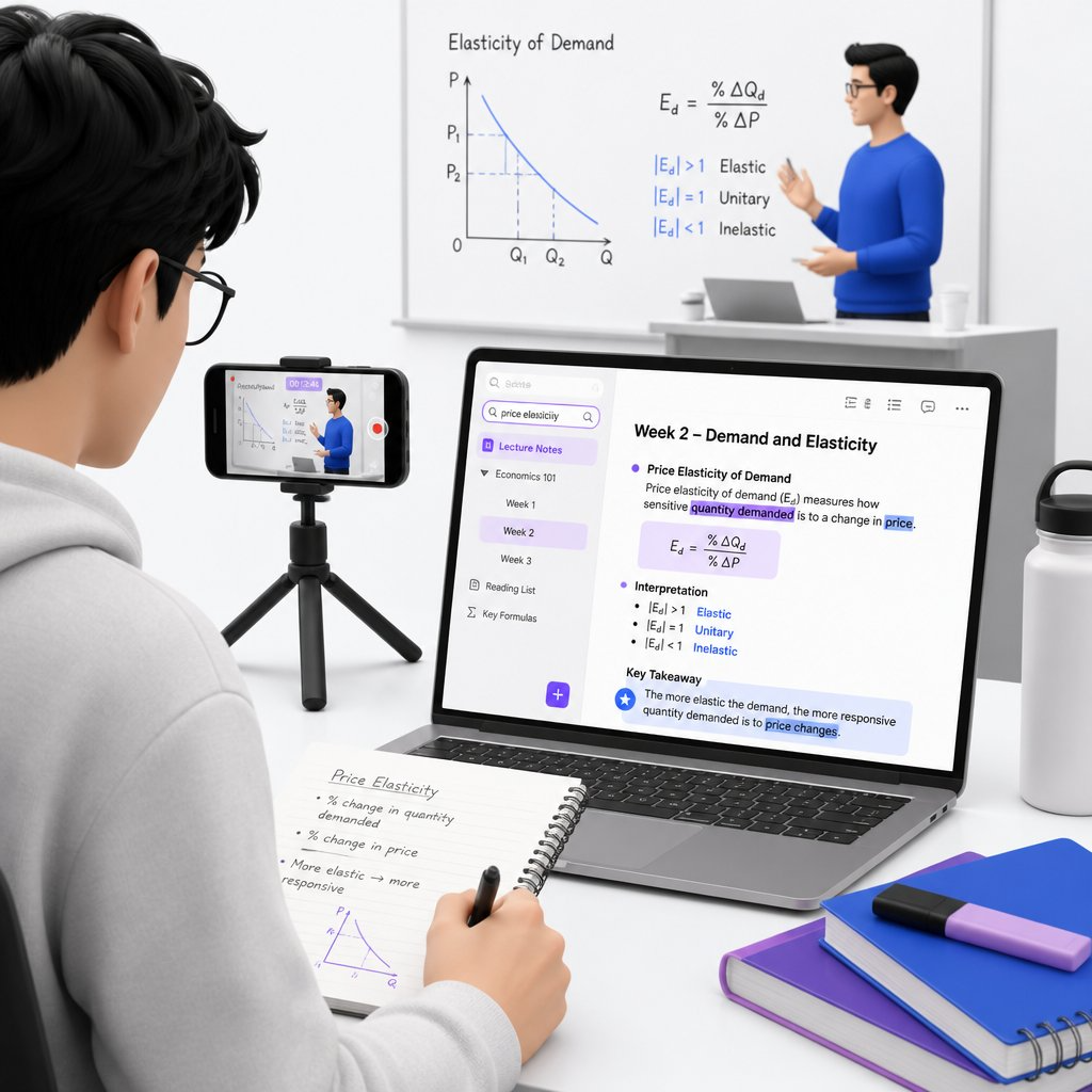 Example 2: A Student Converting Lecture Recordings into Study Notes