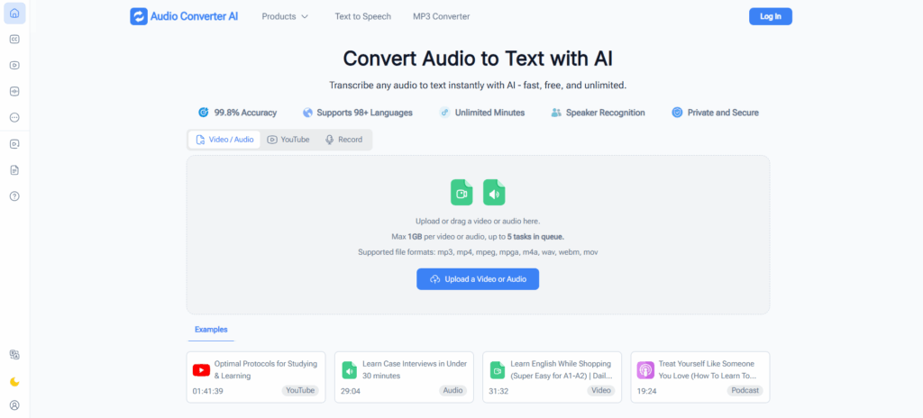 AudioConverter AI - Best for Audio-Centric Study