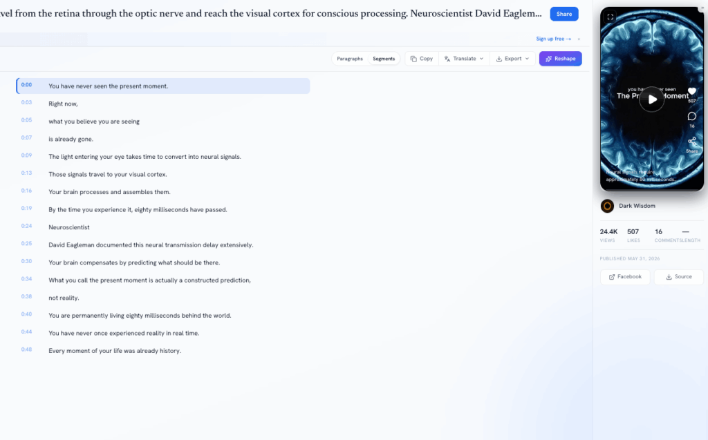 Voqusa: Transcribe Facebook Video and Study What Your Competitors Are Doing
