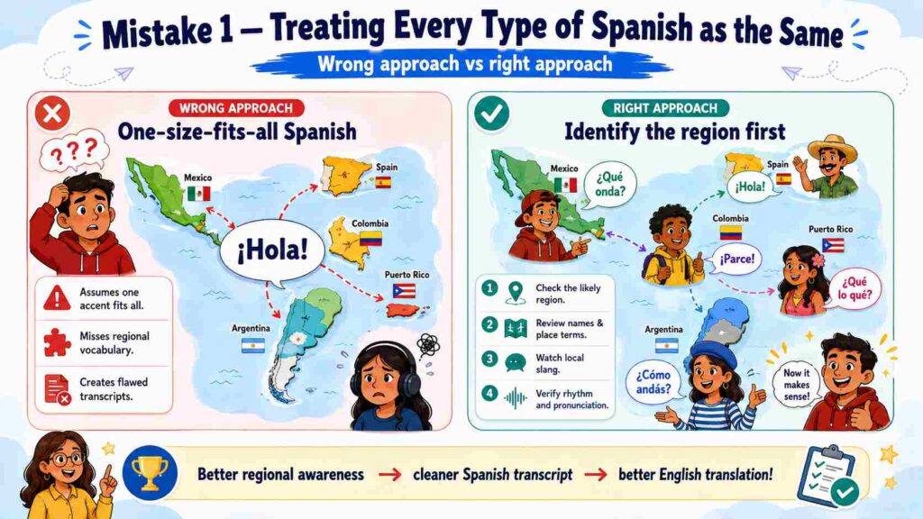 Treating Every Type of Spanish as the Same When You Translate Spanish Video to Englis