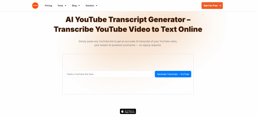 VOMO AI – Playlist Bulk Transcription Tool