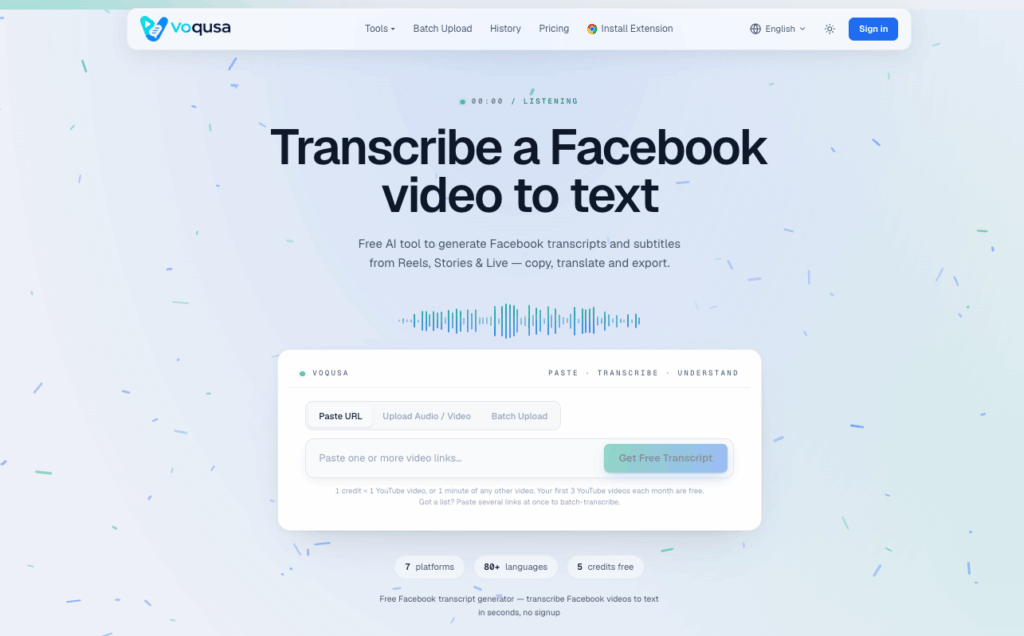 Voqusa: Transcribe Facebook Video and Study What Your Competitors Are Doing