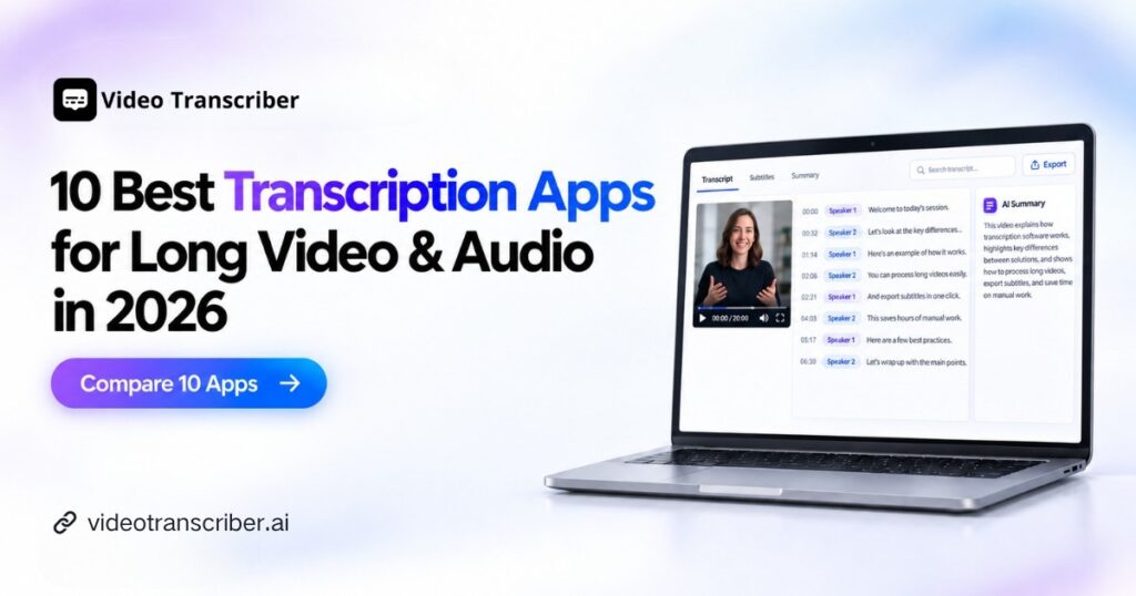 10 Best Transcription Apps for Long Video & Audio in 2026