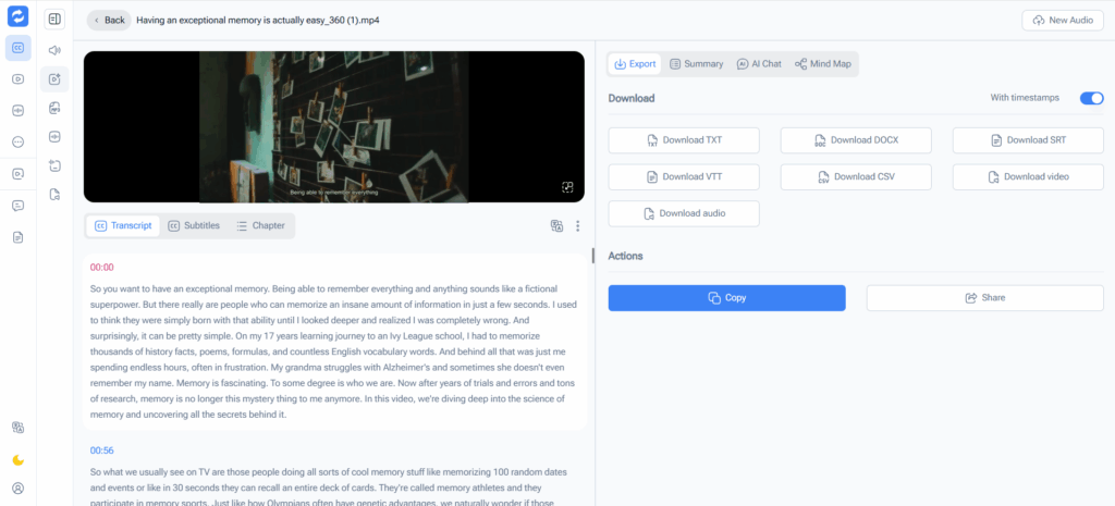 Audio Converter AI: Best for Broader Video-to-Text Needs