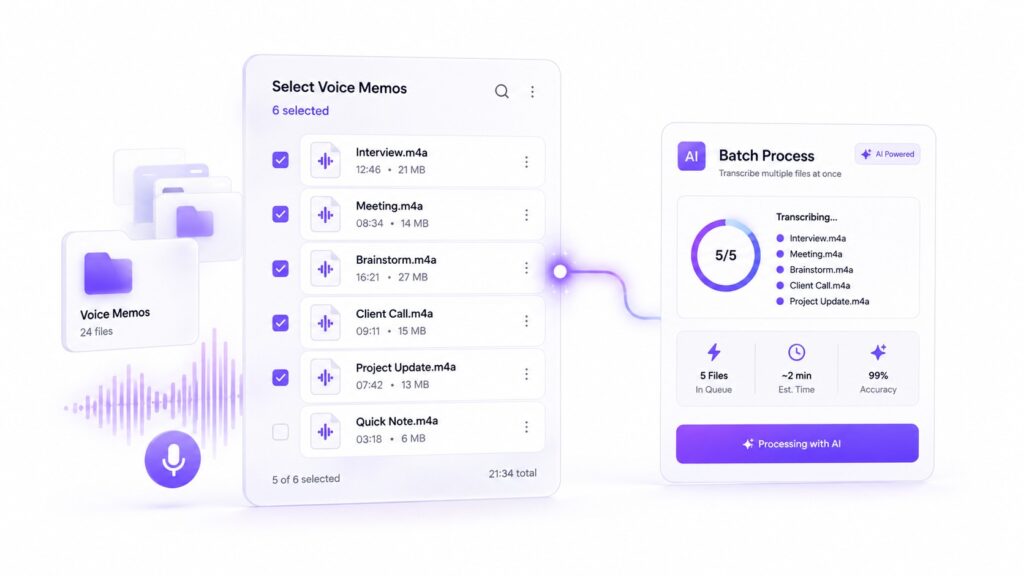 Method 2: Batch Transcribe Multiple Voice Memos