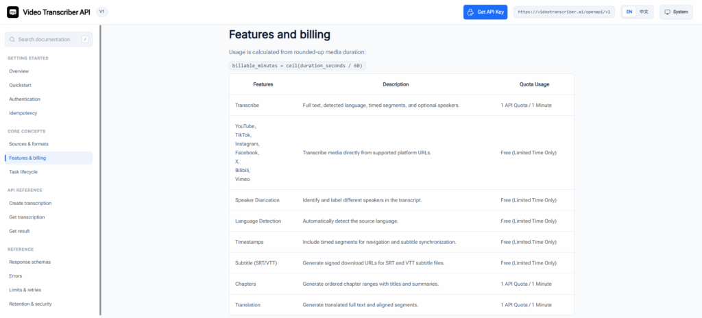 Video Transcriber AI Transcript API is built for developers whose workflow starts with an online video URL