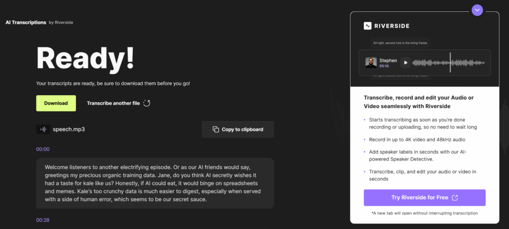 Riverside — Integrated Recording and Transcription