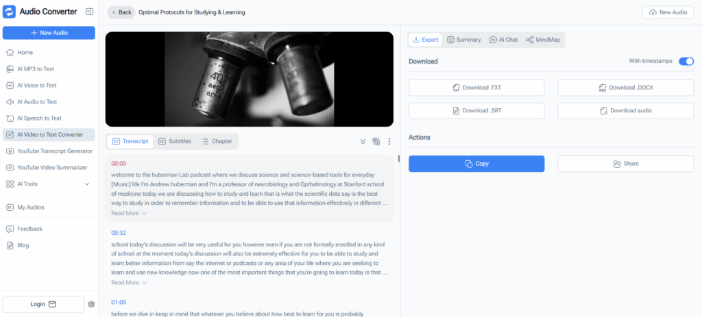 Audio Converter AI – Unified Video and Audio Transcription
