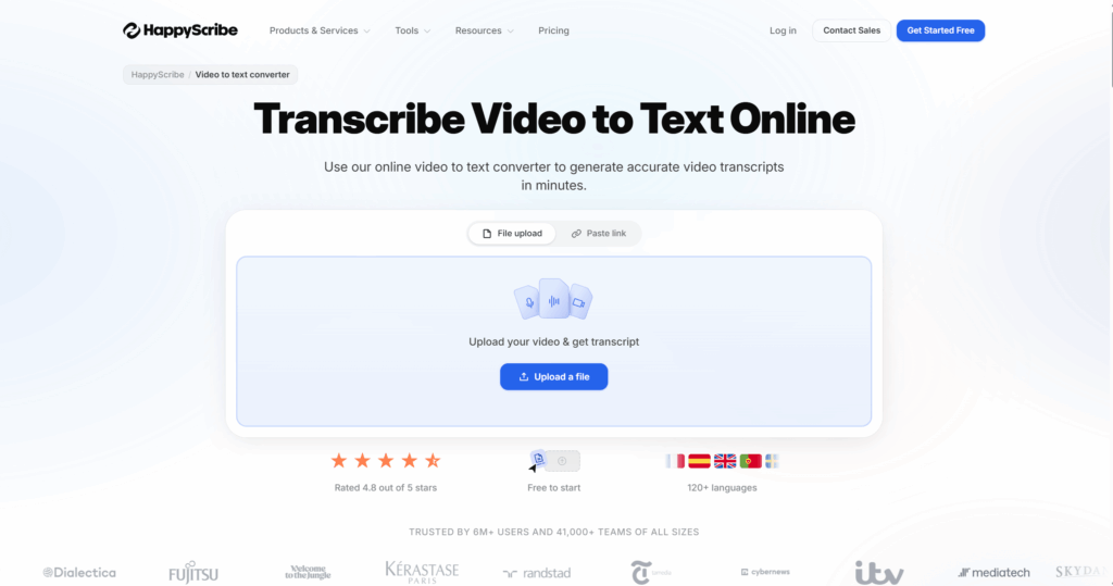 Happy Scribe - Best for Transcript-to-Subtitle Workflows