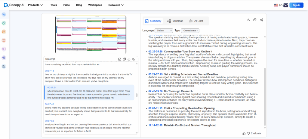 Decopy AI – Video Transcription with Smart Summaries