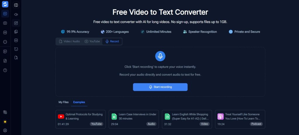 Audio Converter AI - Best for Long-Form Recording, Transcription, and AI Summary in One Place