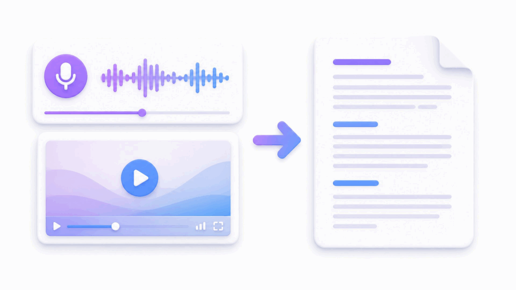 Turning audio and video into a transcript