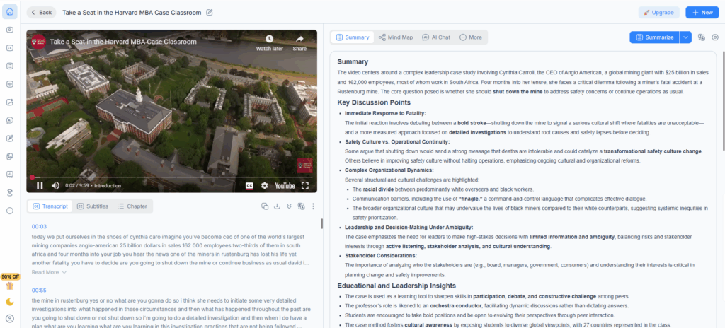 NoteGPT transcends the typical free YouTube video summarizer by functioning as a comprehensive AI learning assistant.