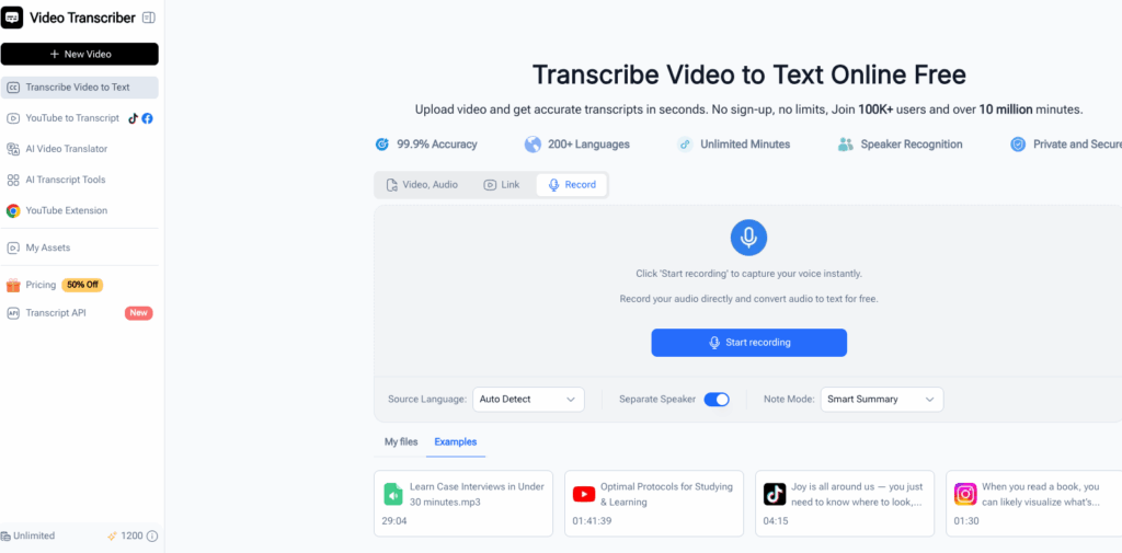 Video Transcriber AI Meeting Note Taker: The Free AI Note Taking App for Video Uploads