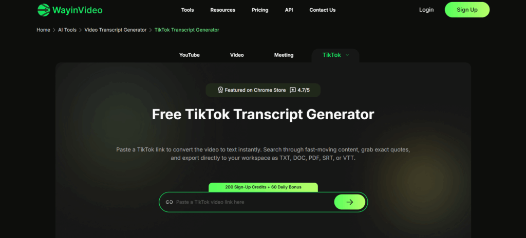 Wayin AI — Best for AI-Powered TikTok Content Research