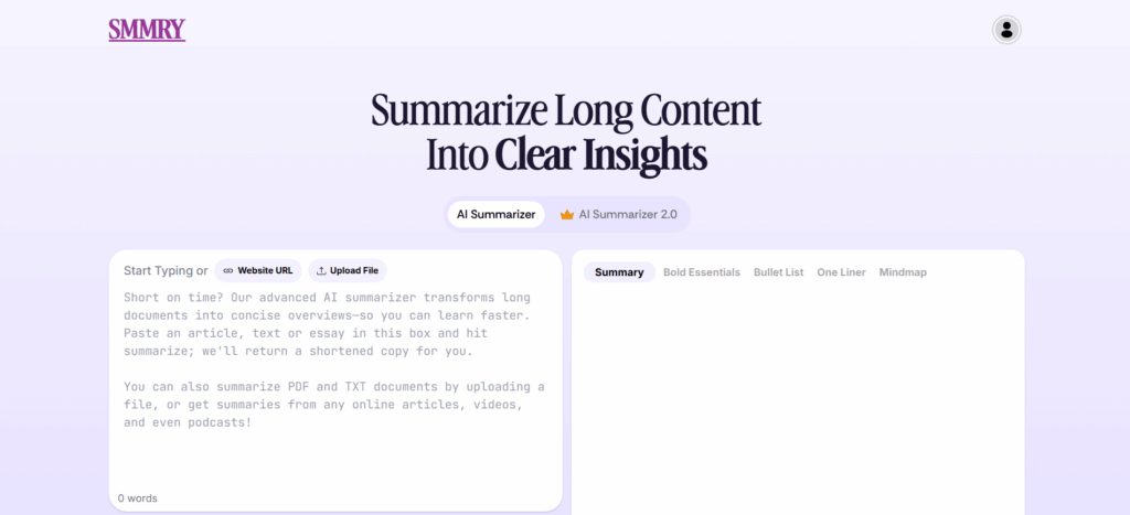 SMMRY — The Zero-Learning-Curve Answer to How to Summarize YouTube Video