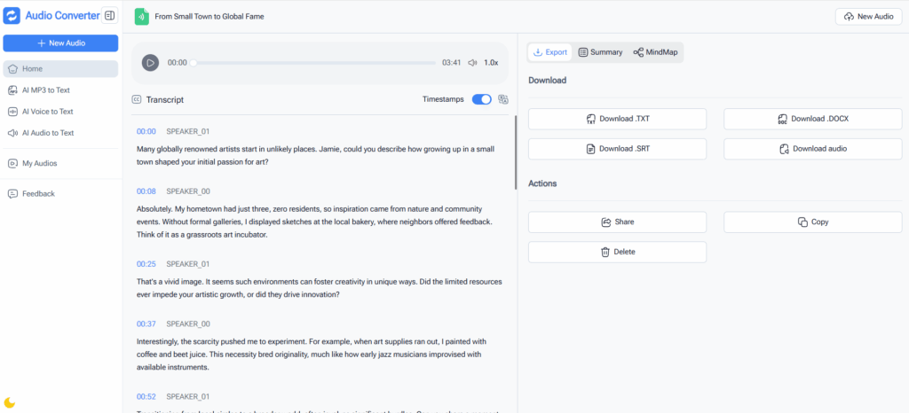 Audio Converter AI – Seamless Audio-to-Text for Meetings
