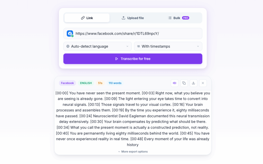 Dokitscript: Transcribe Facebook Video Even When It Is Private