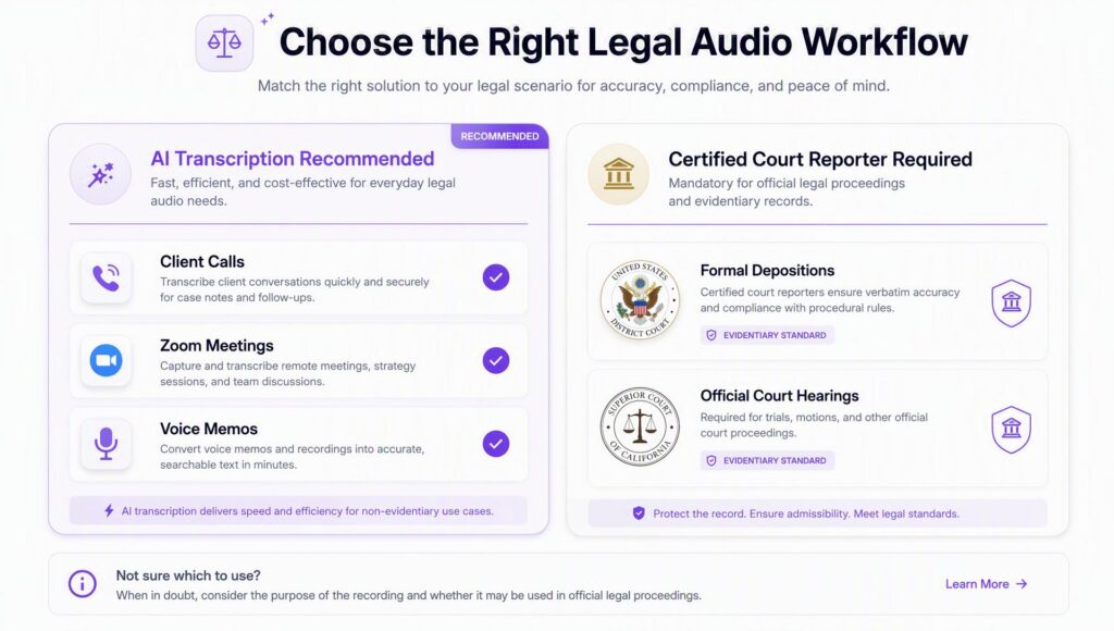 Section 4: Where AI Transcription Fits — and Where It Does Not