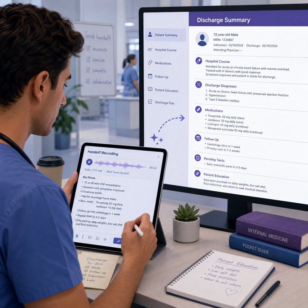 Example 2: A Clinician Converting Handoff Recordings into Discharge Summaries