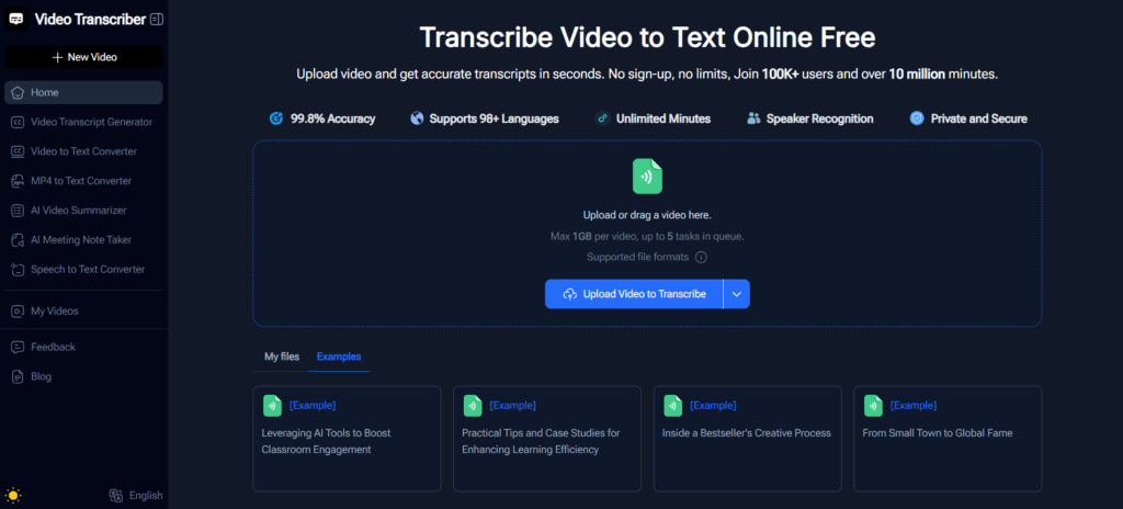 Video Transcriber AI – Batch Processing & Large File Support