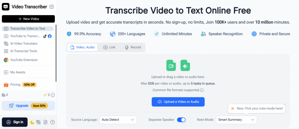 Video Transcriber AI