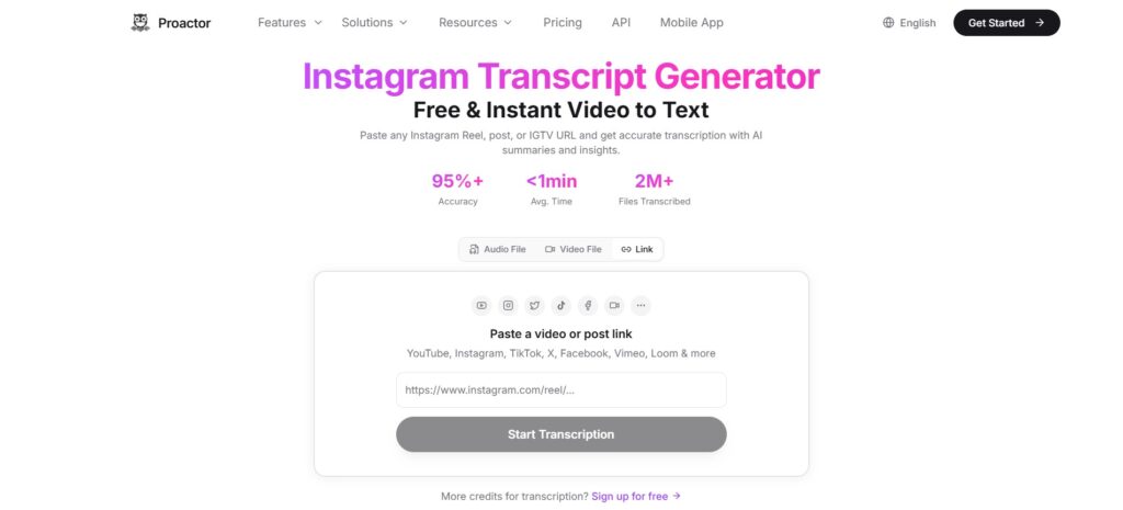 Proactor AI — Transcript Plus AI Insights in One Step