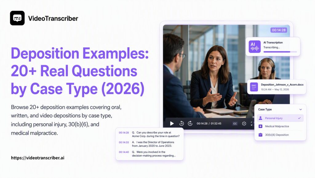 Deposition Examples: 20+ Real Questions by Case Type (2026)