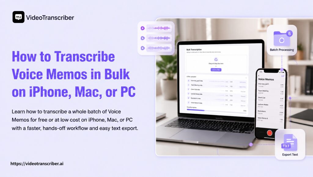 How to Transcribe Voice Memos in Bulk on iPhone, Mac, or PC