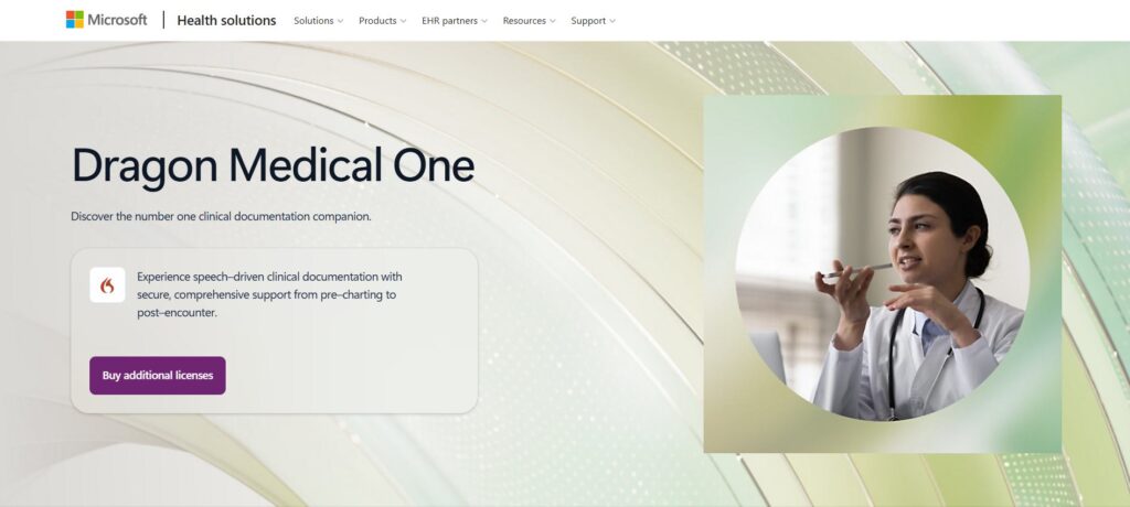 Dragon Medical One is a cloud-based medical speech recognition product from Nuance