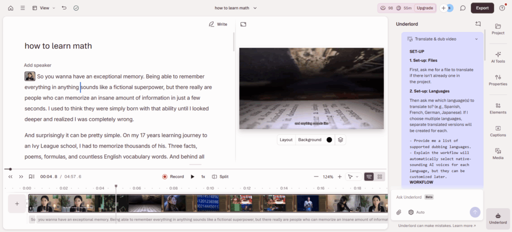 Descript is a powerful audio and video editing tool that also provides transcription services. 