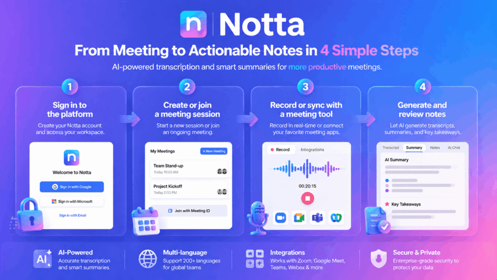Notta: Structured, Meeting-Centric Flow